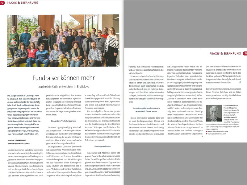 Artikel im Fundraiser Magazin 2/2020 Screenshot | Christian Osterhaus | Berater für Führungskräfte | christian-osterhaus.de